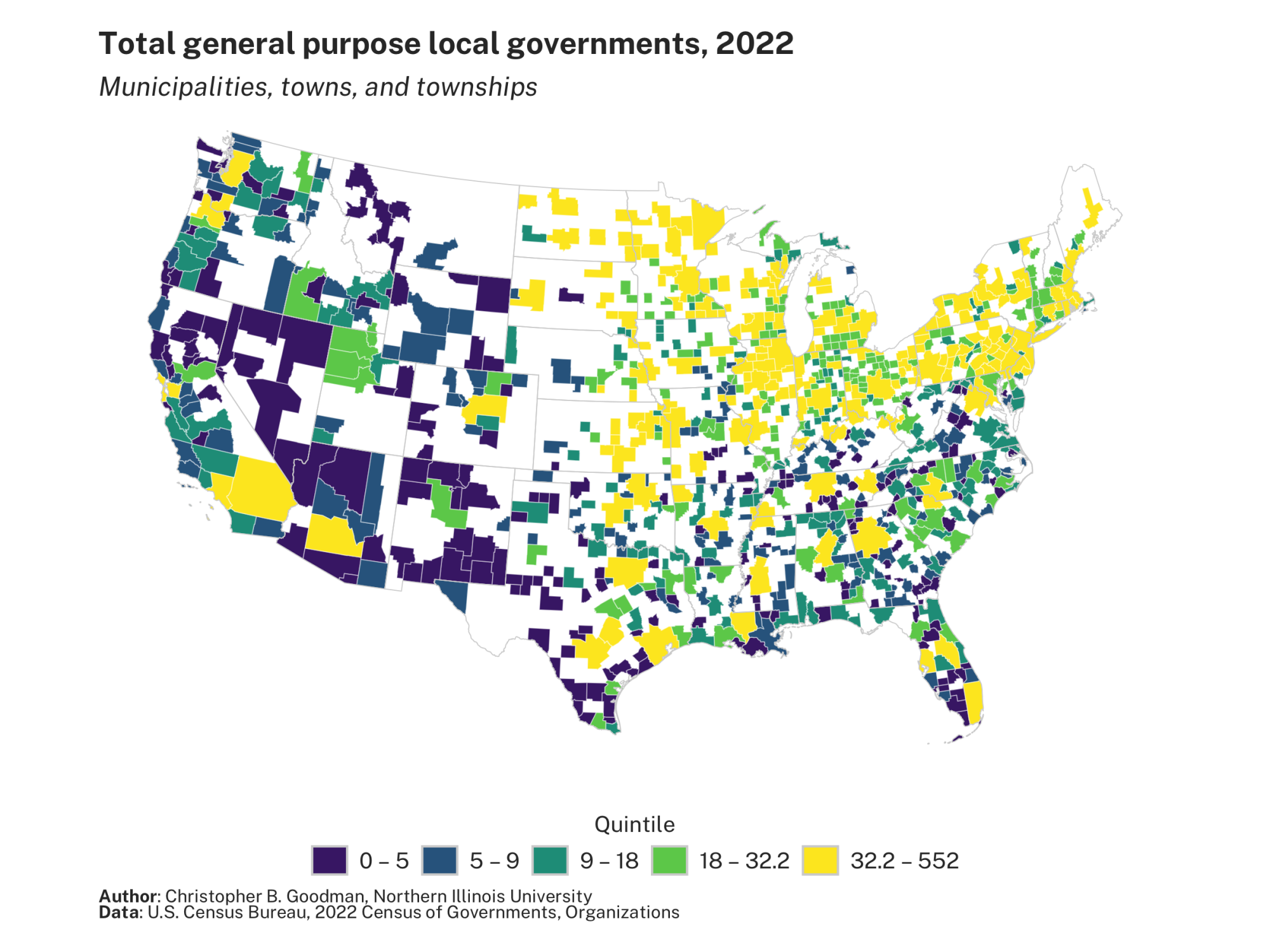 Total general purpose local governments, 2022