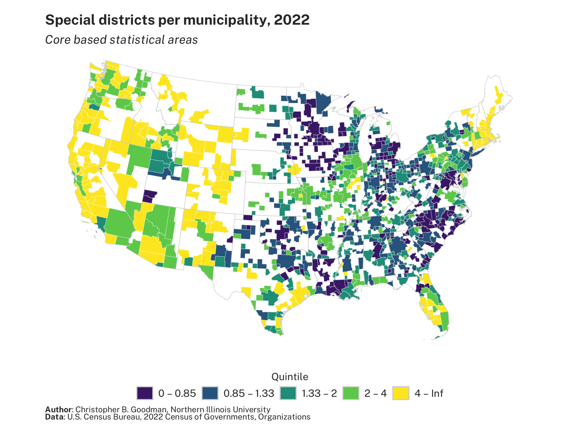 Special districts per municipality, 2022