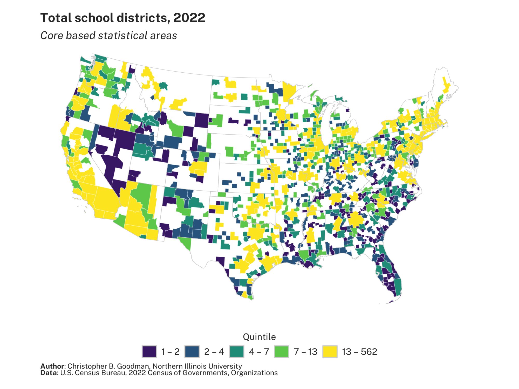 Total school districts, 2022