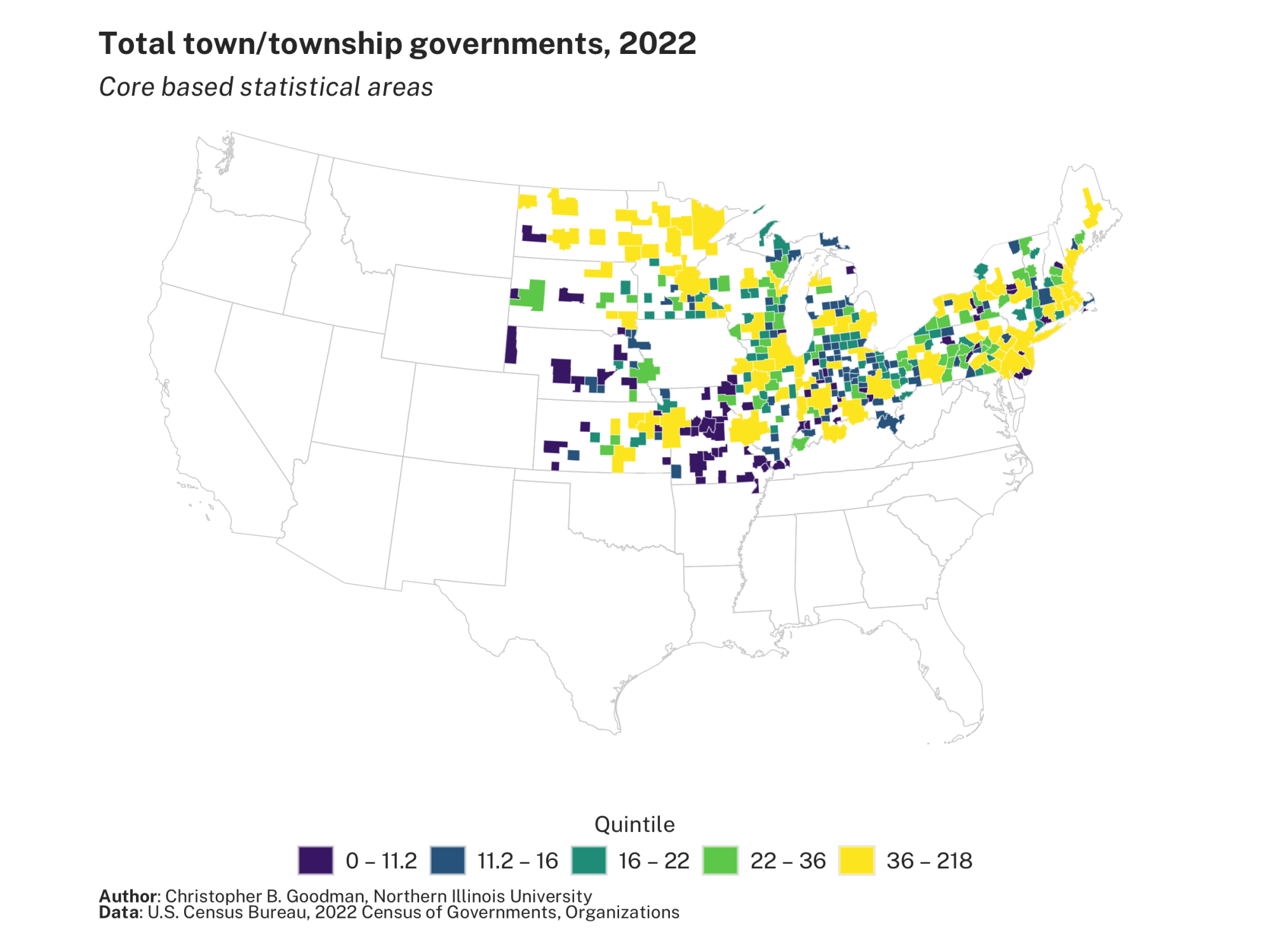 Total town/township governments, 2022