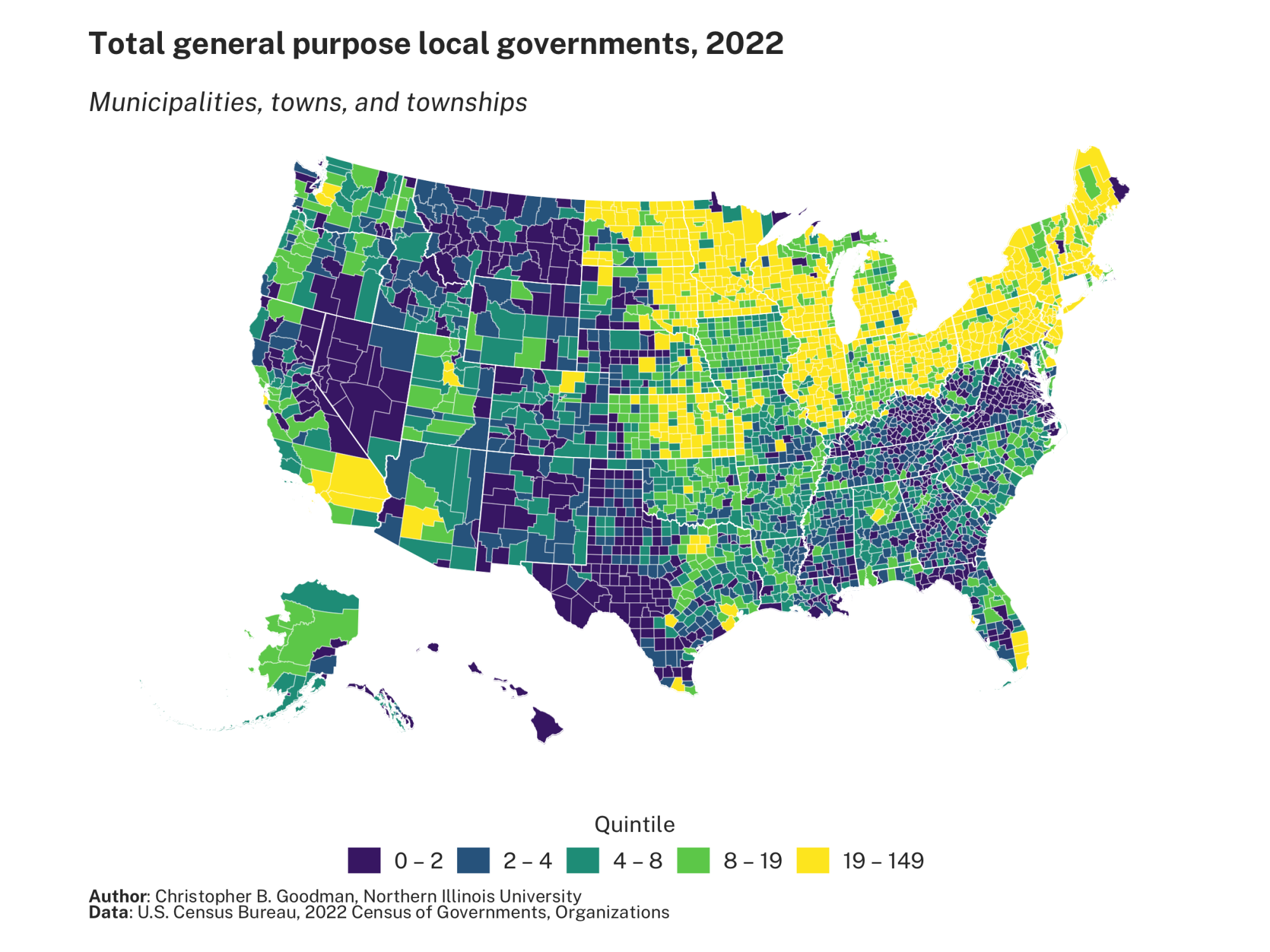 Total general purpose local governments, 2022