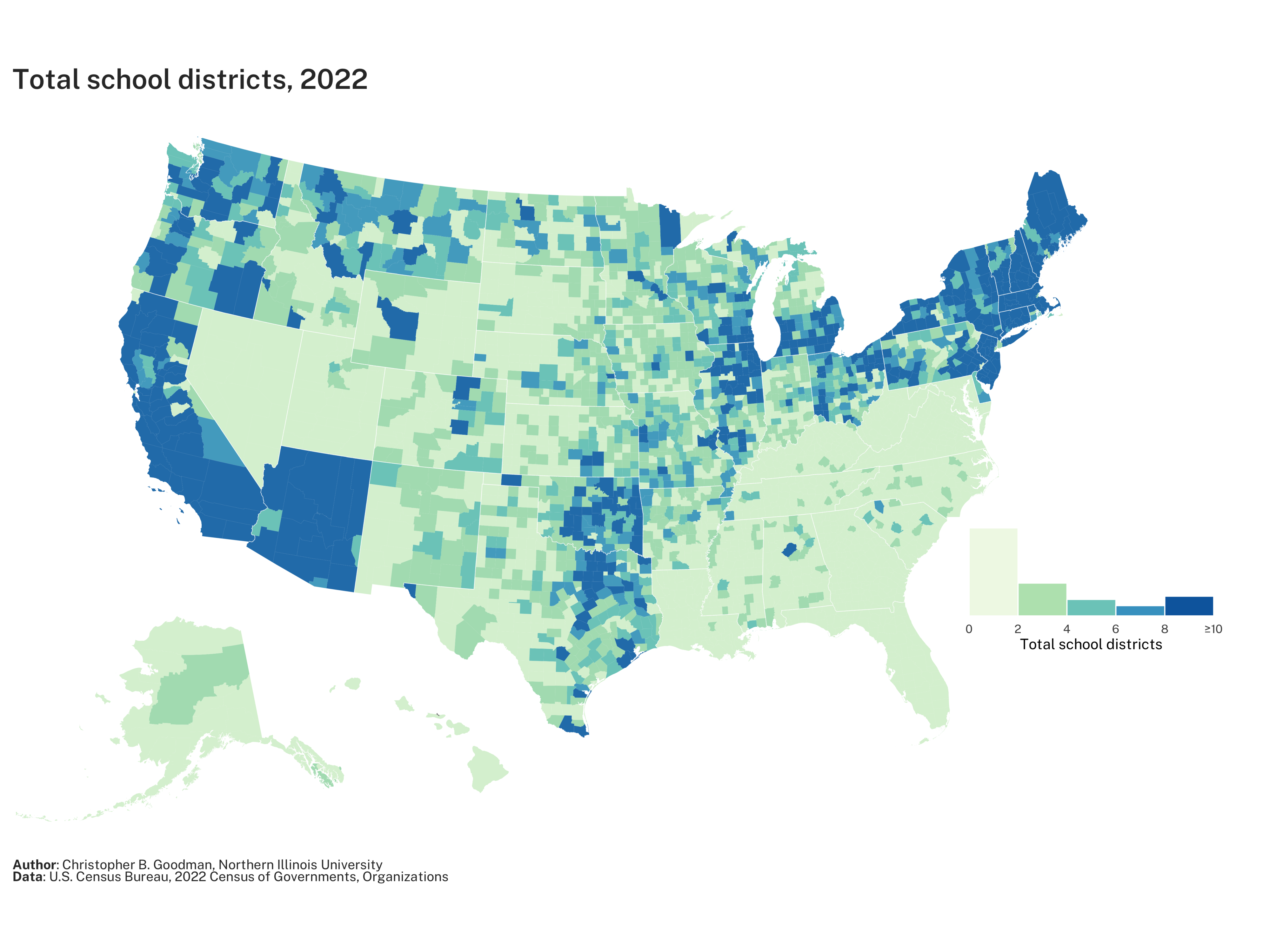 Total school districts, 2022