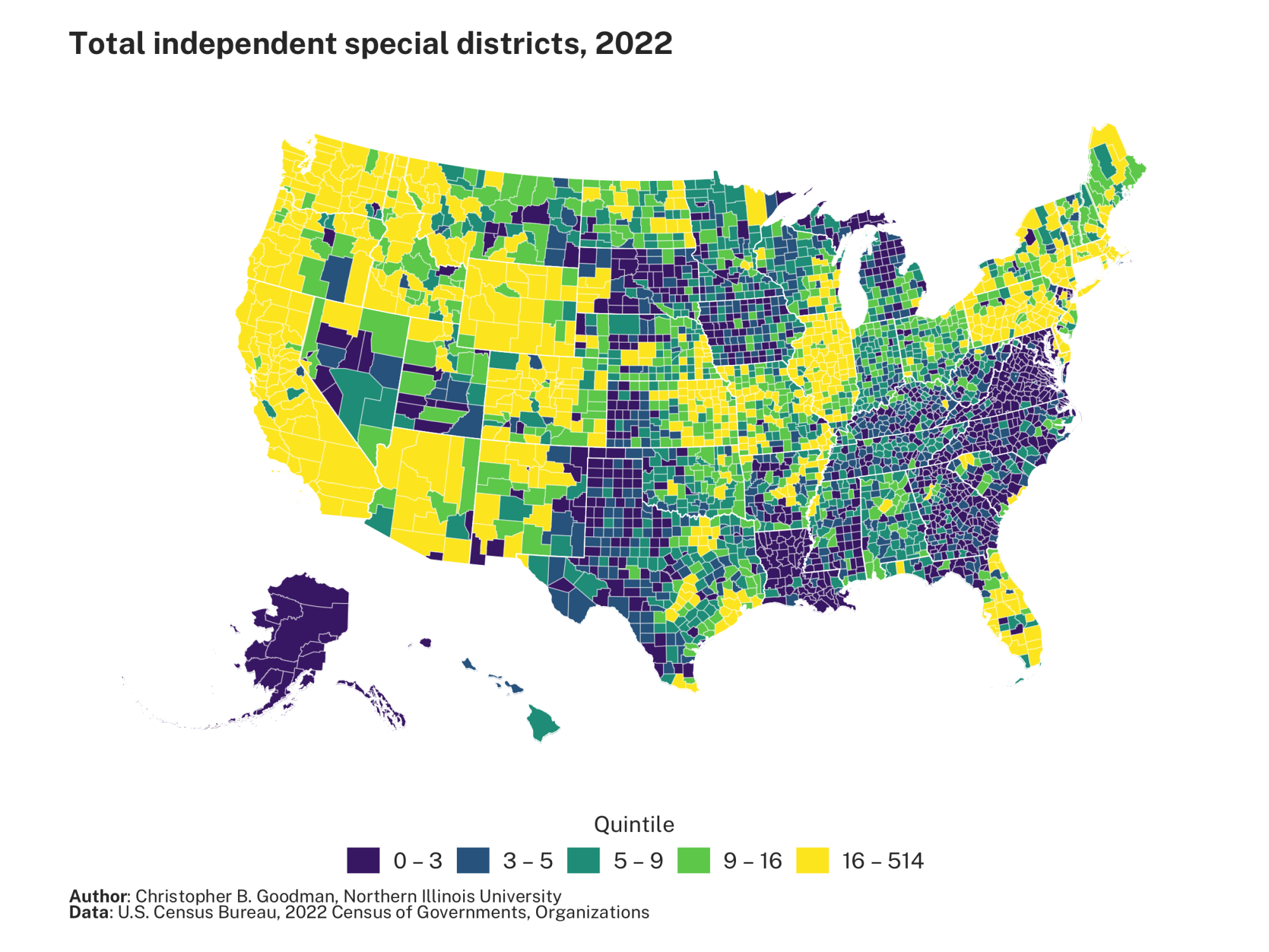 Total independent special districts, 2022
