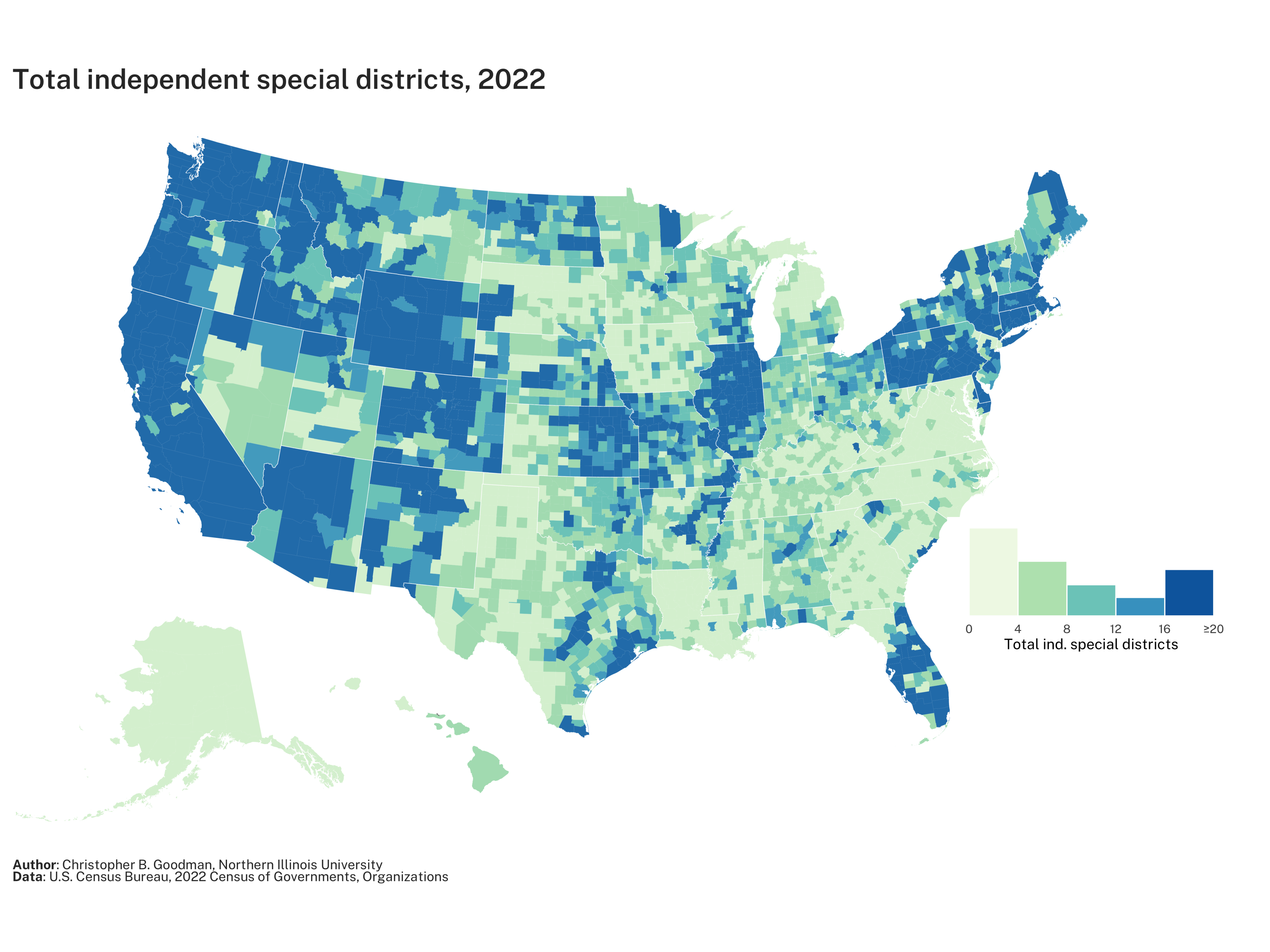 Total independent special districts, 2022